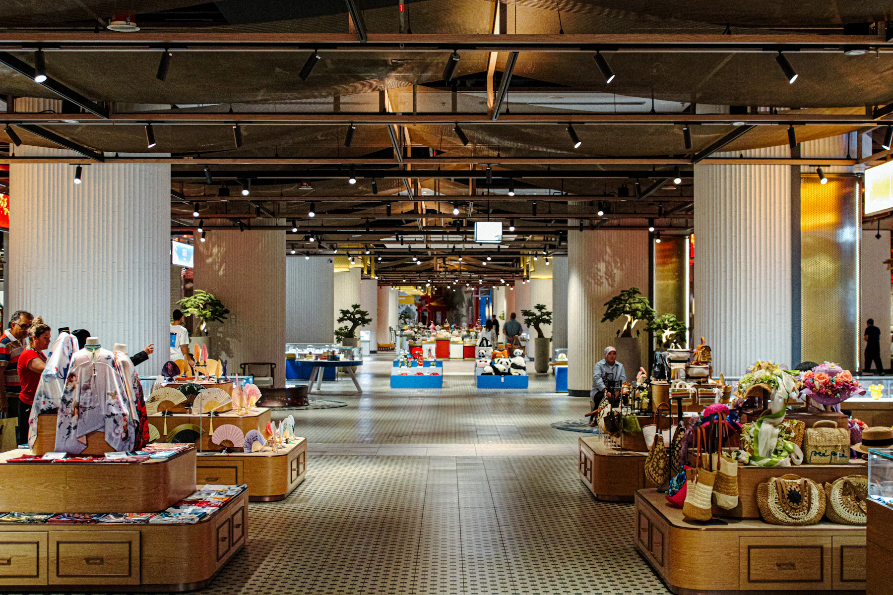 Commercial retail interior showing coordinated surfaces and decorative materials